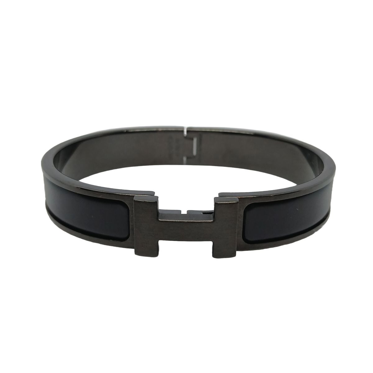 HERMES エルメス クリックHH ブレスレット H703203FK01T5 エナメル メタル ソーブラック  レディース【中古】