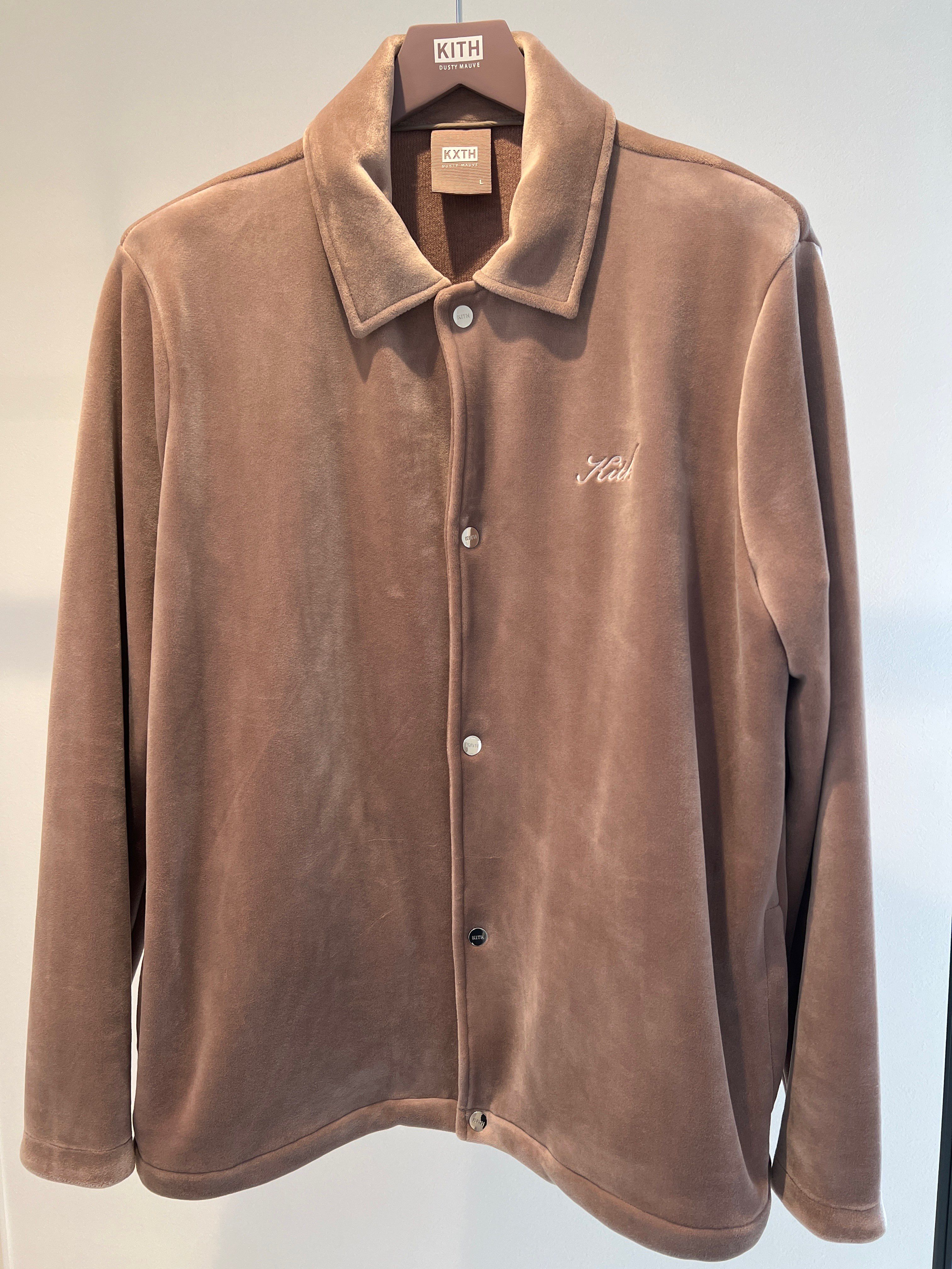 Kith Velour Coaches Jacket "Dusty Mauve"