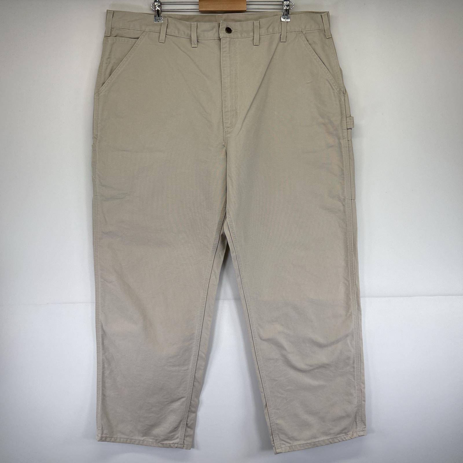 古着 カーハート Carhartt ワークパンツ ダック ペインターパンツ ワンポイントロゴ 大きいサイズ 長ズボン アイボリー メンズ