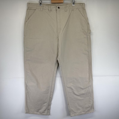 古着 カーハート Carhartt ワークパンツ ダック ペインターパンツ ワンポイントロゴ 大きいサイズ 長ズボン アイボリー メンズ