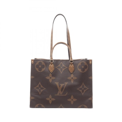 ルイ・ヴィトン LOUIS VUITTON オンザゴーGM モノグラムジャイアント リバース トートバッグ バッグ PVCコーティングキャンバス ベージュ レディース ブラウン系 / ベージュ系 M44576 【中古】