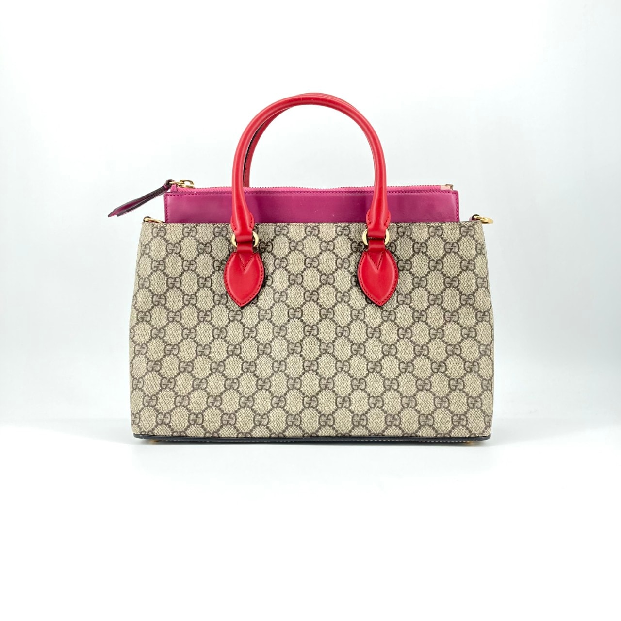 GUCCI(グッチ) GGスプリーム スモール 2WAY 409534 ハンドバッグ ベージュ×ピンク