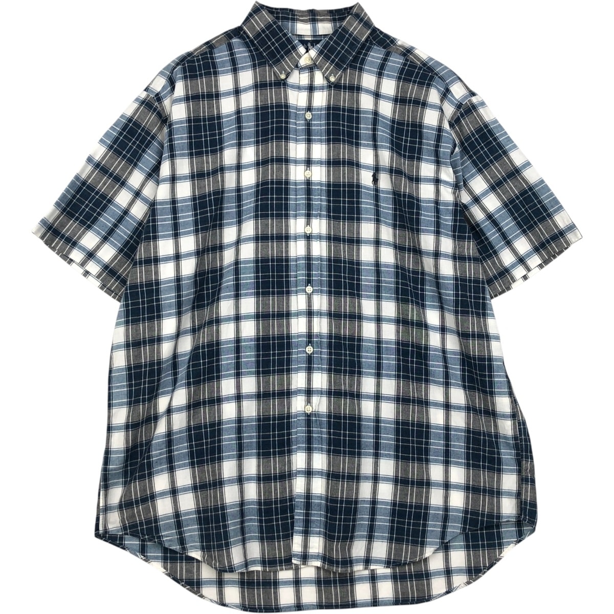 古着 ラルフローレン Ralph Lauren BLAKE 半袖 ボタンダウン チェックシャツ メンズXL相当/eaa623602