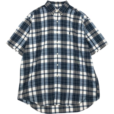 古着 ラルフローレン Ralph Lauren BLAKE 半袖 ボタンダウン チェックシャツ メンズXL相当/eaa623602