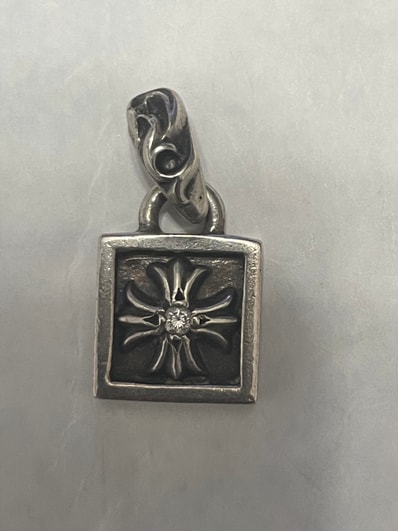 Chrome Hearts Framed CH Plus Charm 1 Diamond "Silver"