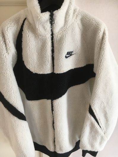 Nike Big Swoosh Reversible Boa Jacket "Sail/Dark Obsidian"
