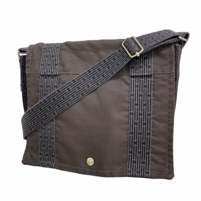 【6gc3573-k】エルメス ショルダーバッグ エールラインバサスPM キャンバス グレー シルバー金具【中古】メンズ レディース ユニセックス