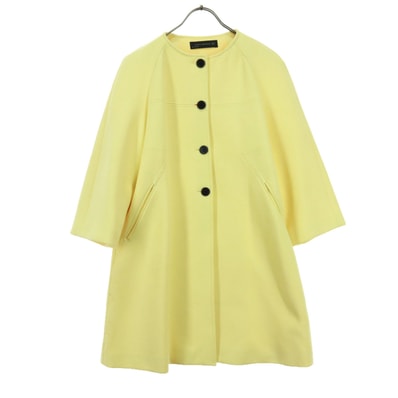 ZARA WOMAN ザラウーマン 長袖 ノーカラーコート XS イエロー