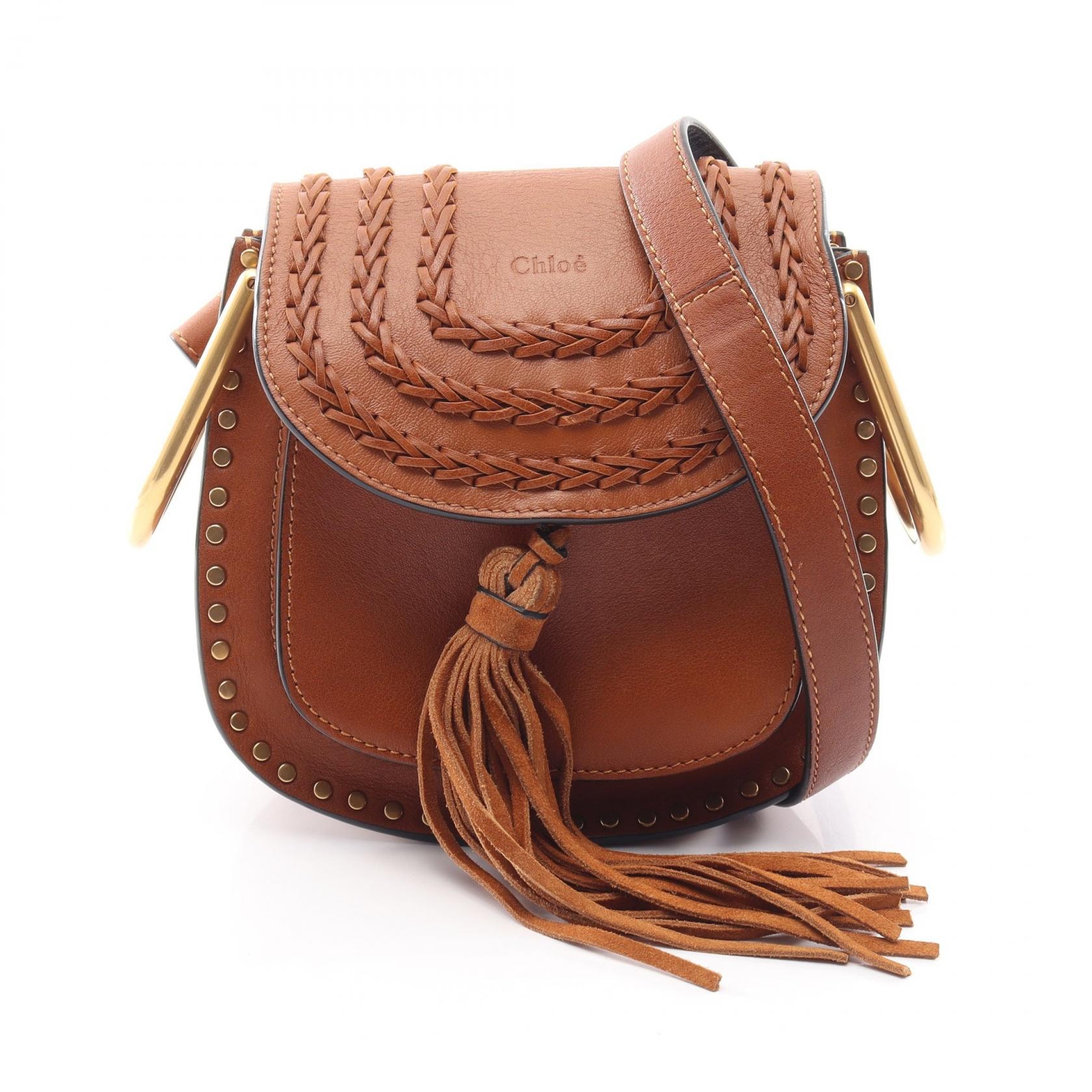 クロエ Chloe ハドソン ショルダーバッグ バッグ レザー スウェード レディース ブラウン系 【中古】
