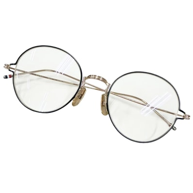 美品 トムブラウン メガネ ゴールド メンズ 50□21-145 TBX915
