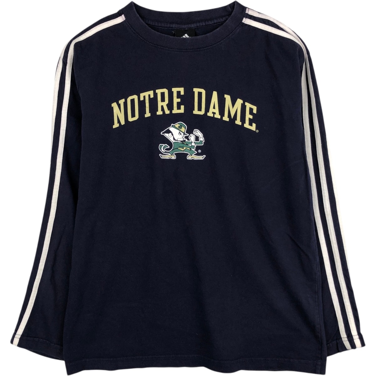 古着 アディダス adidas FIGHTIN' IRISH ノートルダム大学 ファイティングアイリッシュ キャラクターカレッジ ロングTシャツ ロンT メンズXL相当/eaa630622