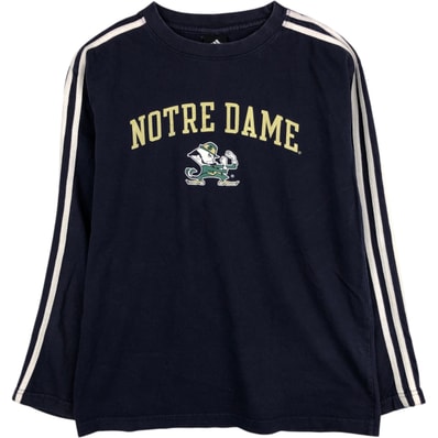 古着 アディダス adidas FIGHTIN' IRISH ノートルダム大学 ファイティングアイリッシュ キャラクターカレッジ ロングTシャツ ロンT メンズXL相当/eaa630622