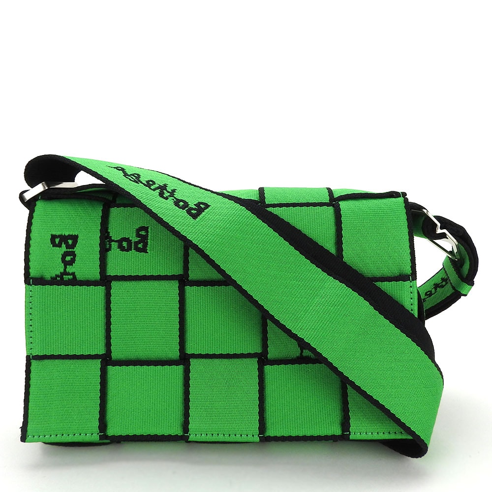 【中古】 ボッテガヴェネタ ショルダーバッグ マキシイントレチャート  ウェビングカセット グリーン パラキート カジュアル 普段使い ポシェット レディース 女性 BOTTEGAVENETA