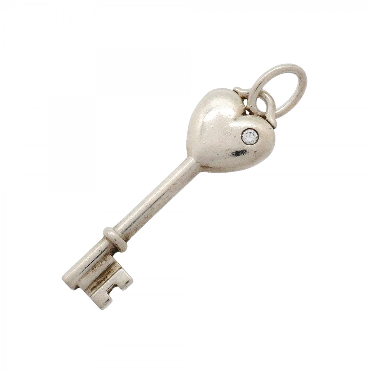 ★SALE【6jfb0326-k】ティファニー ペンダントトップ ハートキー 1PD シルバー925 ダイヤモンド【中古】レディース