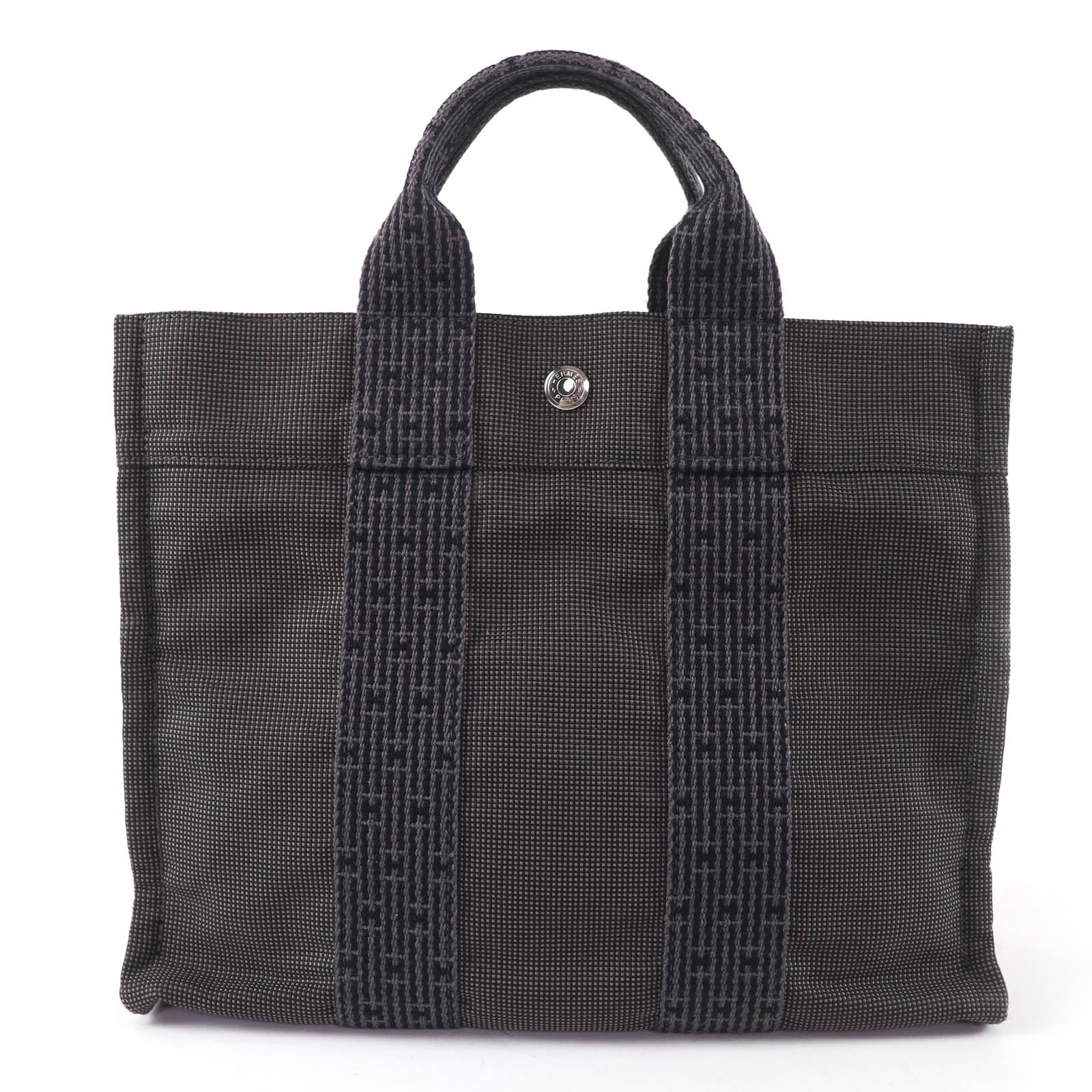 美品 エルメス ハンドバッグ エールライン PM グレー レディース