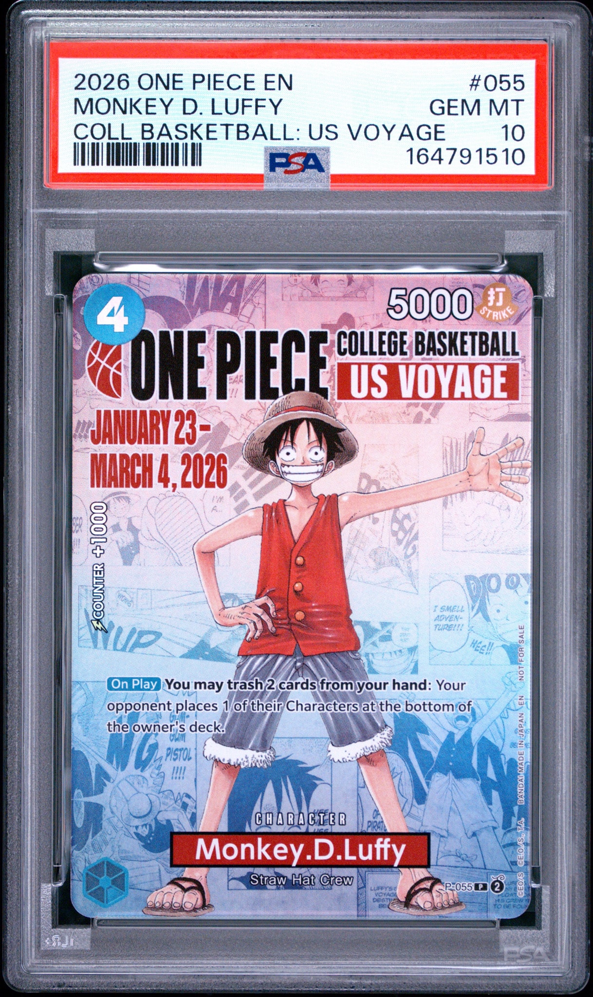 PSA10】モンキー・D・ルフィ：P (開封済) [P-055]【英語版