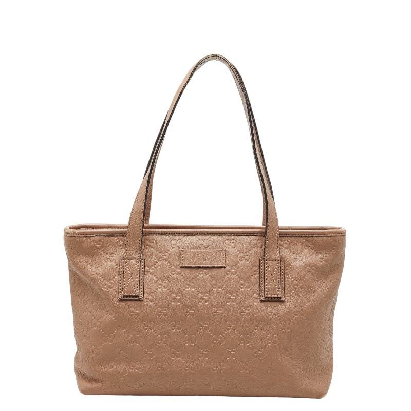グッチ グッチシマ トートバッグ ハンドバッグ 211138 ベージュ レザー レディース GUCCI 【中古】