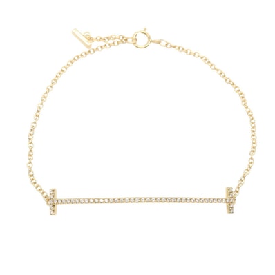 ティファニー TIFFANY&CO Tスマイル ダイヤ ブレスレット ミディアム ブレスレット アクセサリー K18(イエローゴールド) ダイヤモンド レディース ゴールド系 / クリア系 60150751 【中古】