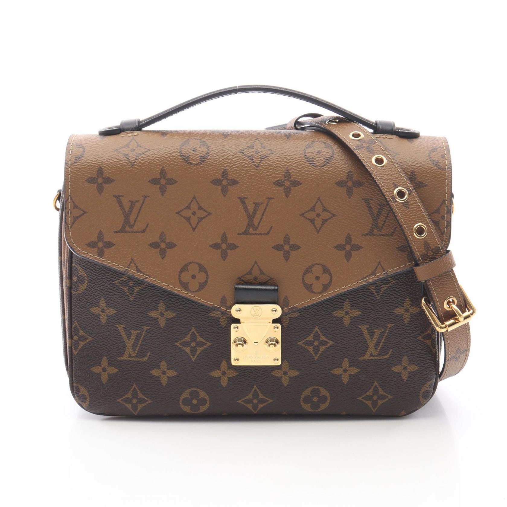 ルイ・ヴィトン LOUIS VUITTON ポシェット メティス MM ハンドバッグ バッグ PVCコーティングキャンバス レザー モノグラム・リバース レディース ブラウン系 / ブラック系 M44876 【中古】