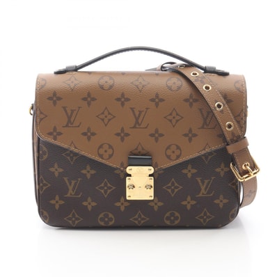 ルイ・ヴィトン LOUIS VUITTON ポシェット メティス MM ハンドバッグ バッグ PVCコーティングキャンバス レザー モノグラム・リバース レディース ブラウン系 / ブラック系 M44876 【中古】