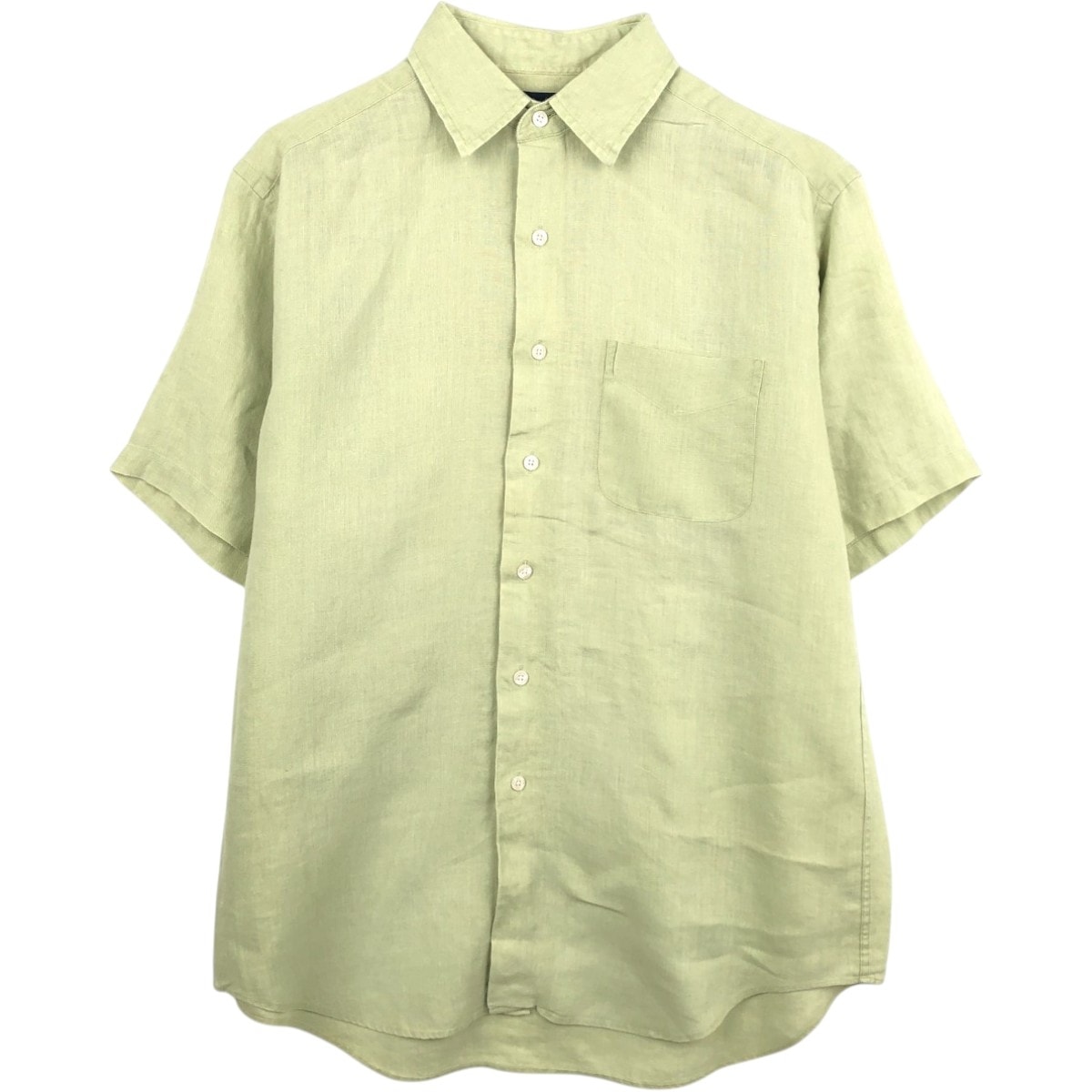 古着 ブルックスブラザーズ Brooks Brothers IRISH LINEN 半袖 リネンシャツ メンズM相当/eaa670507