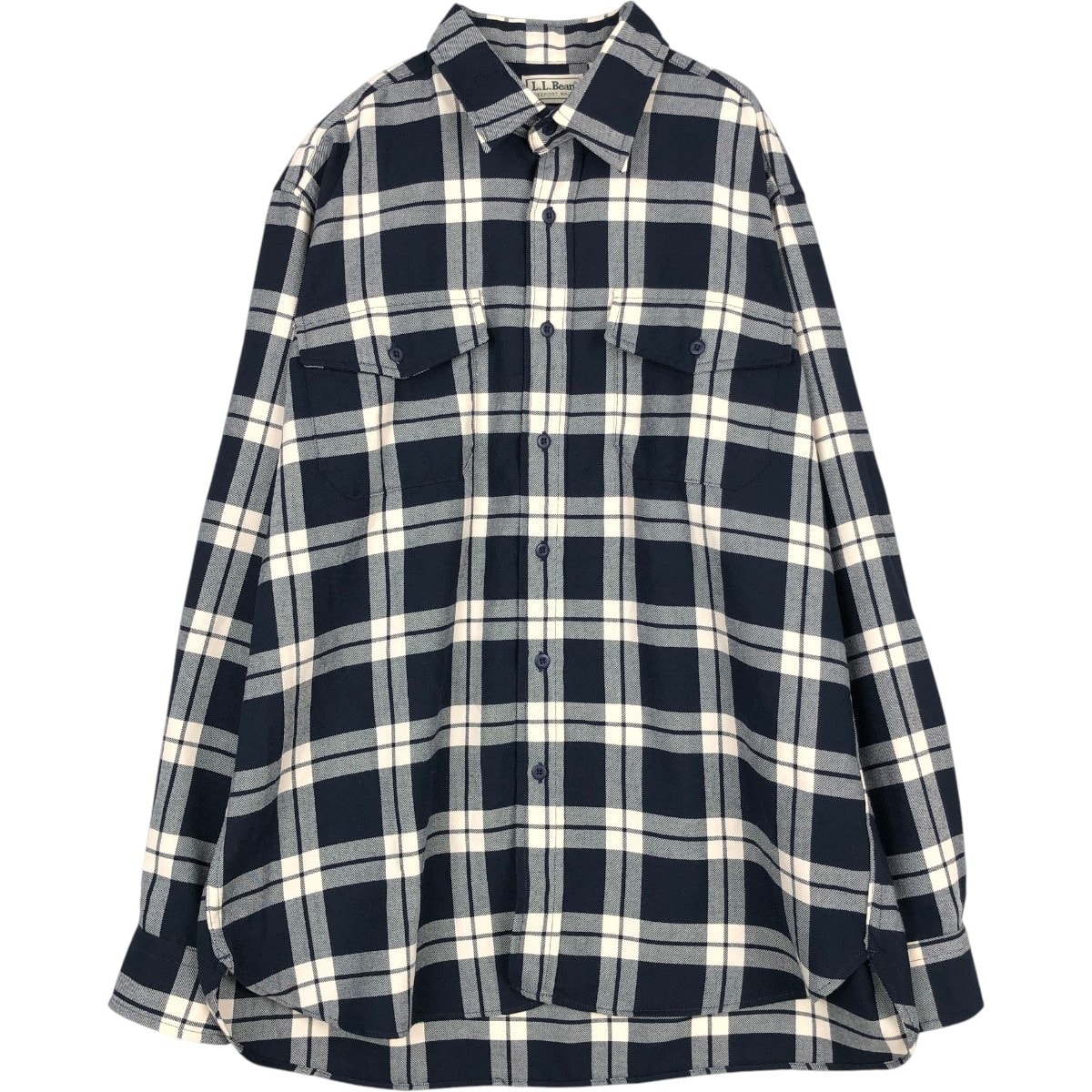 古着 エルエルビーン L.L.Bean チェック柄 長袖 ライトネルチェックシャツ USA製 メンズL相当/eaa677091