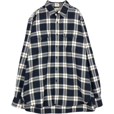 古着 エルエルビーン L.L.Bean チェック柄 長袖 ライトネルチェックシャツ USA製 メンズL相当/eaa677091
