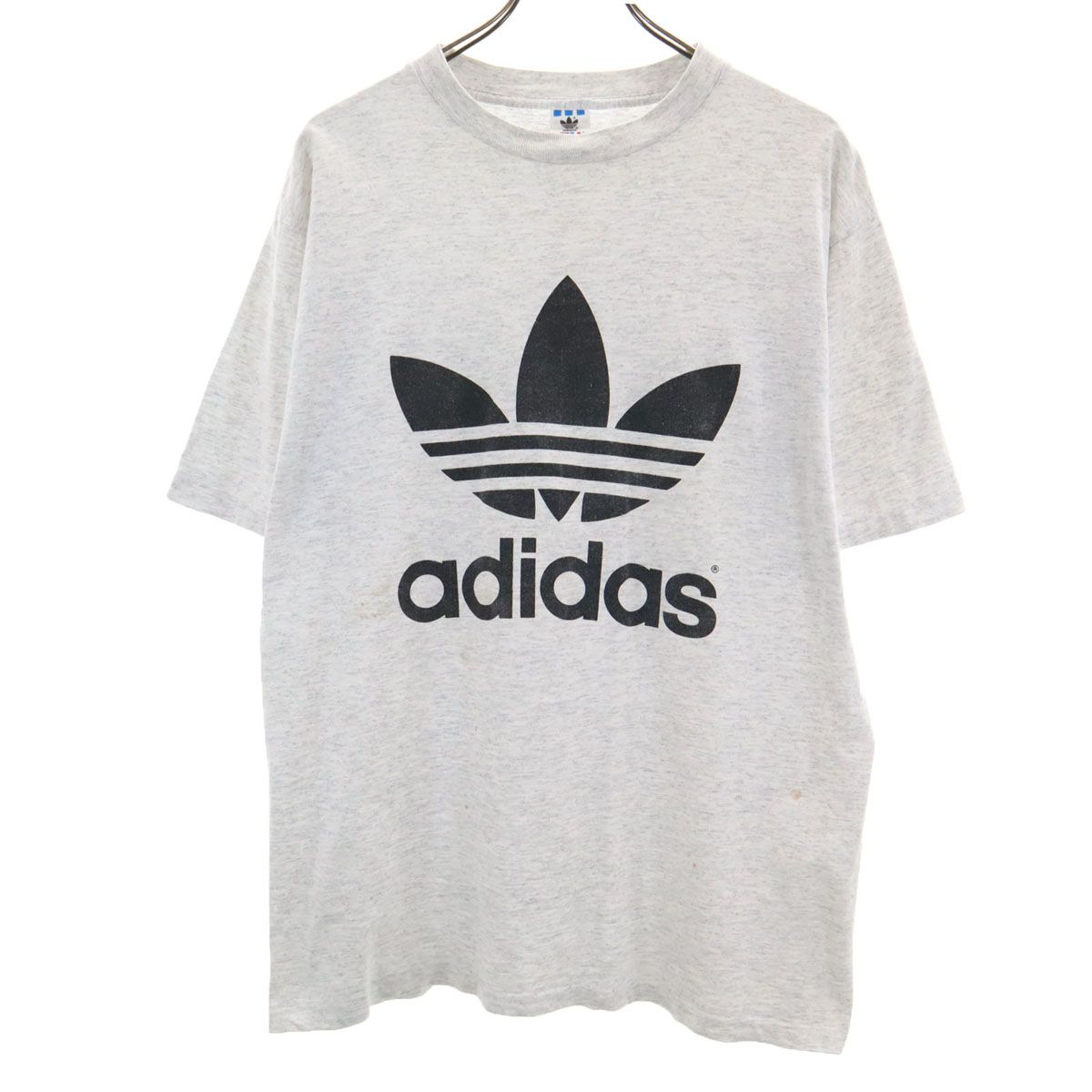 adidas アディダス 90s USA製 オールド トレフォイルロゴ 半袖 Tシャツ M グレー