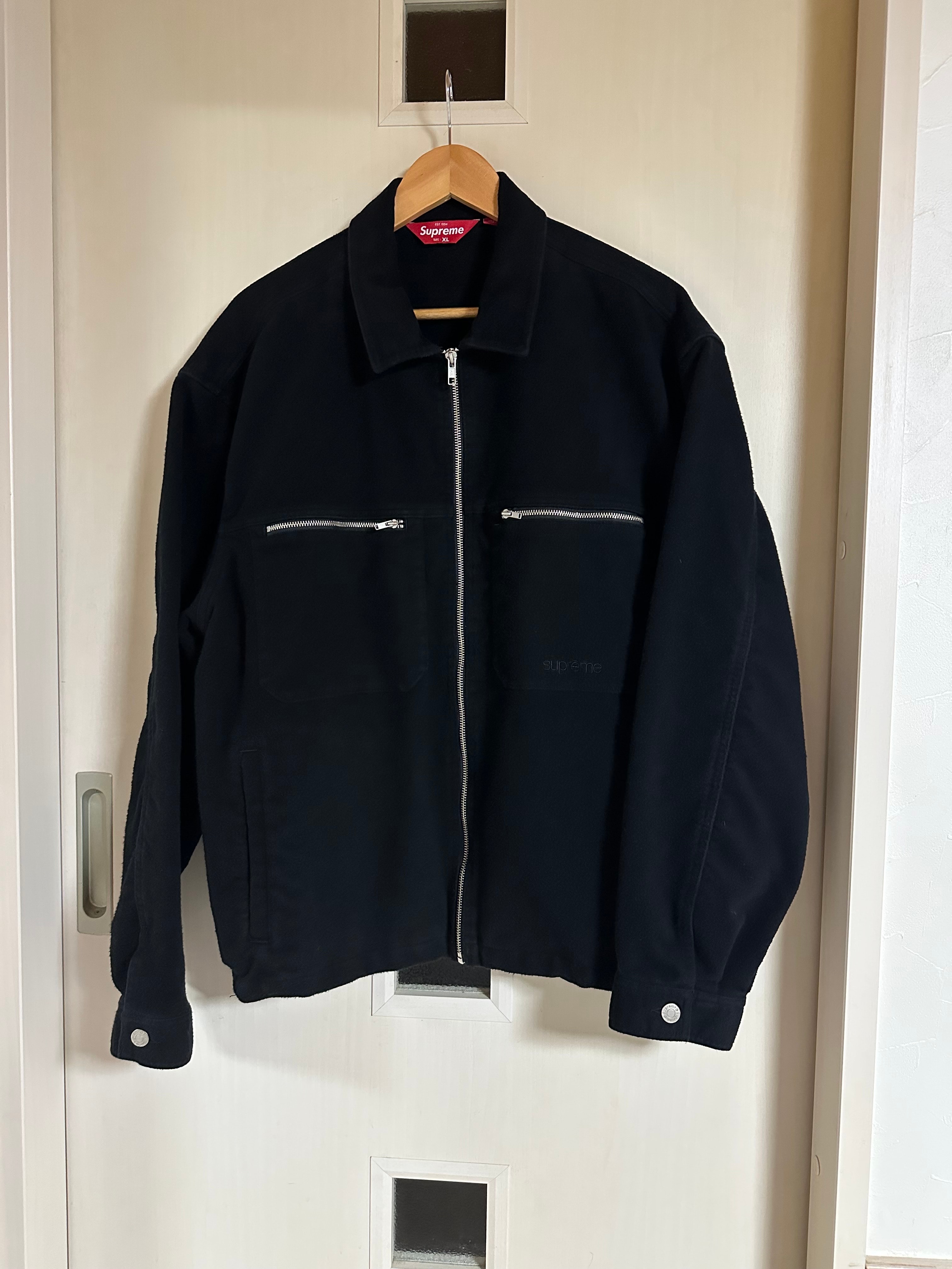 シュプリーム モールスキン ワーク ジャケット "ブラック"