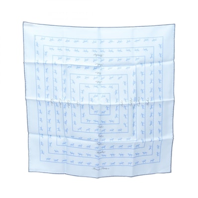 エルメス HERMES プチカレ カレ45 Saut Galop Canter Rack スカーフ 衣料品 シルク シルク レディース ブルー系 【中古】