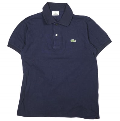 LACOSTE ラコステ 日本製 ロゴ刺繍 鹿の子ポロシャツ L1212X 2 NAVY 半袖 ワニ トップス g26975