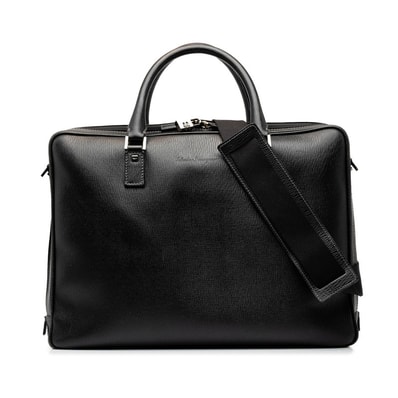 サルヴァトーレフェラガモ ビジネスバッグ ブリーフケース ショルダーバッグ 2WAY EO-24 7201 ブラック レザー メンズ Salvatore Ferragamo 中古