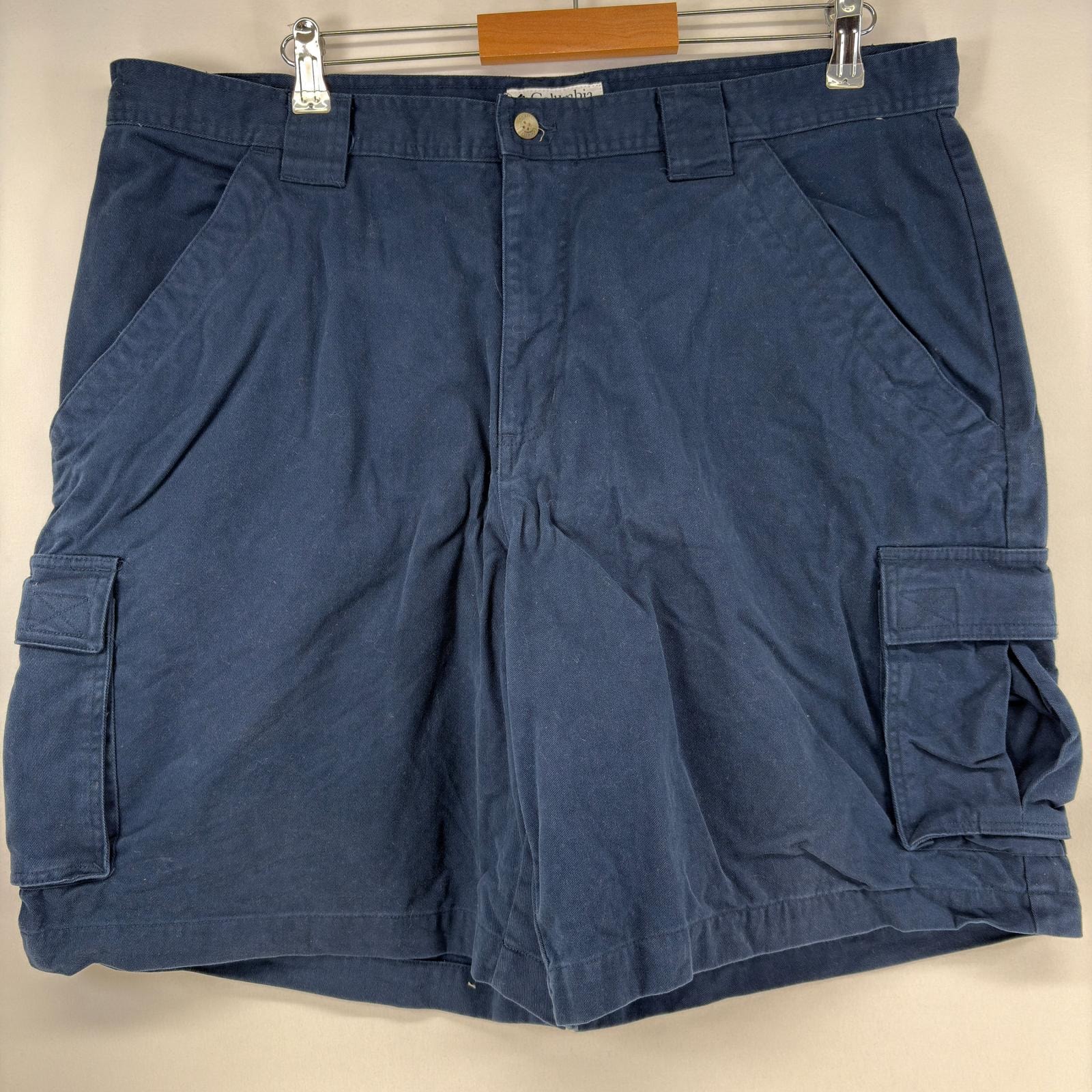 古着 コロンビア Columbia ショートパンツ チノパン ワンポイント カーゴパンツ ハーフパンツ 大きいサイズ w40  ネイビー メンズ