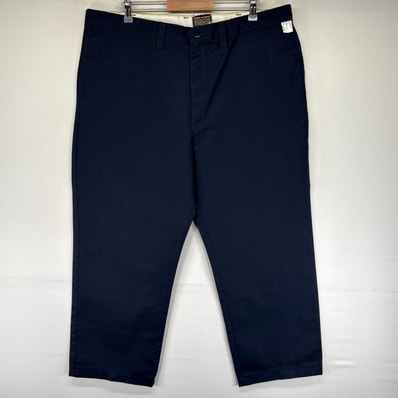 古着 デッドストック ディッキーズ Dickies パンツ タグ付き 大きいサイズ ワーク ワンポイントロゴ ジップ W42 ネイビー系 メンズ