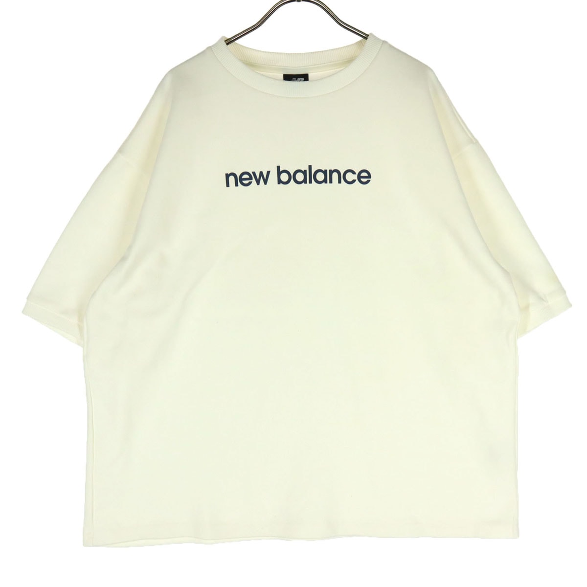 NEW BALANCE ニューバランス ワンポイントロゴ 半袖 クルーネック Tシャツ M オフホワイト系