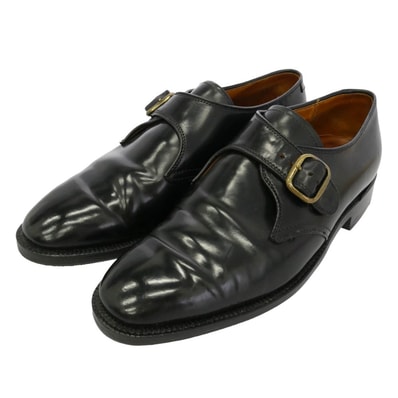 ALDEN オールデン コードバン シングルモンクストラップ レザーシューズ ブラック系 6【中古】