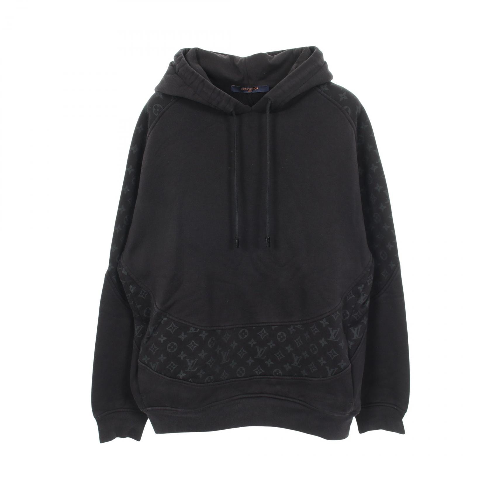 ルイ・ヴィトン LOUIS VUITTON サークルカット スウェット モノグラム パーカー 衣料品 トップス コットン メンズ ブラック系 RM211Q RLE HKY43W 【中古】