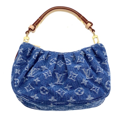 LOUIS VUITTON ルイ・ヴィトン モノグラム デニム ポシェット バレー ハンドバッグ M13571 モノグラムデニム レザー ブルー レディース【中古】