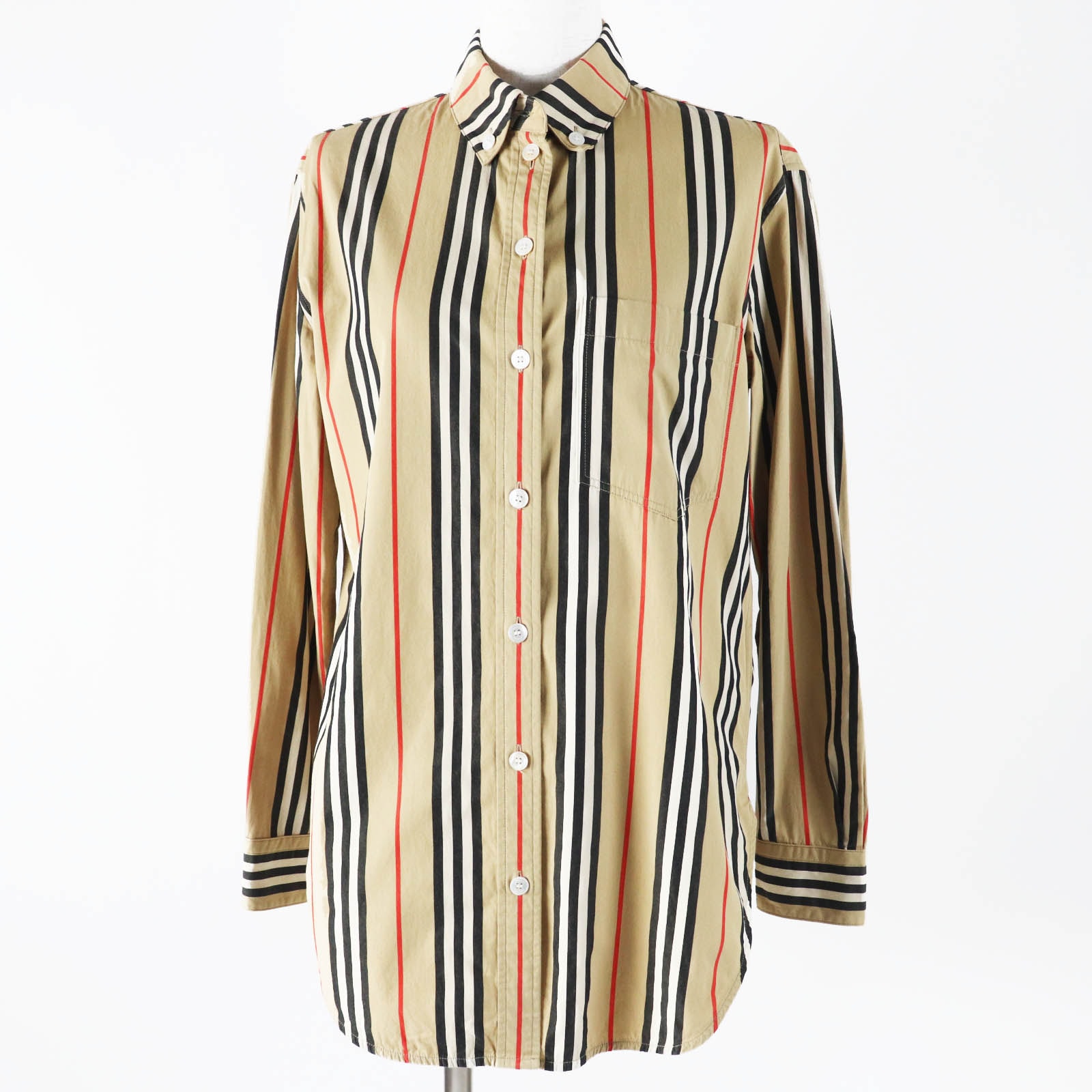 美品 バーバリー
 長袖シャツ ベージュ レディース 36 8011359