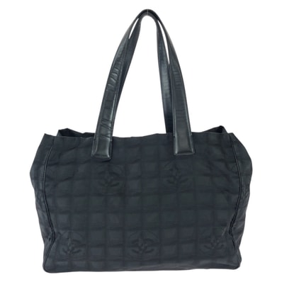 CHANEL シャネル ニュートラベルラインMM ココマーク ブラック 黒 ゴールド金具 ナイロン レザー/ トートバッグ ショルダーバッグ 603976 【中古】