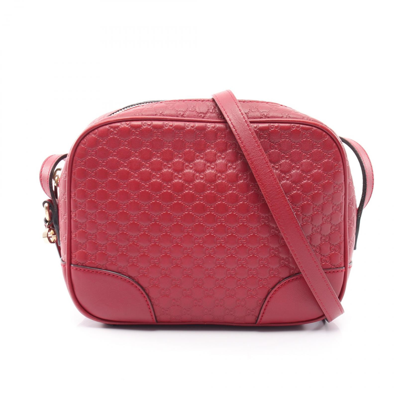 グッチ GUCCI ブリー グッチシマ ショルダーバッグ バッグ レザー レディース レッド系 449413 【中古】