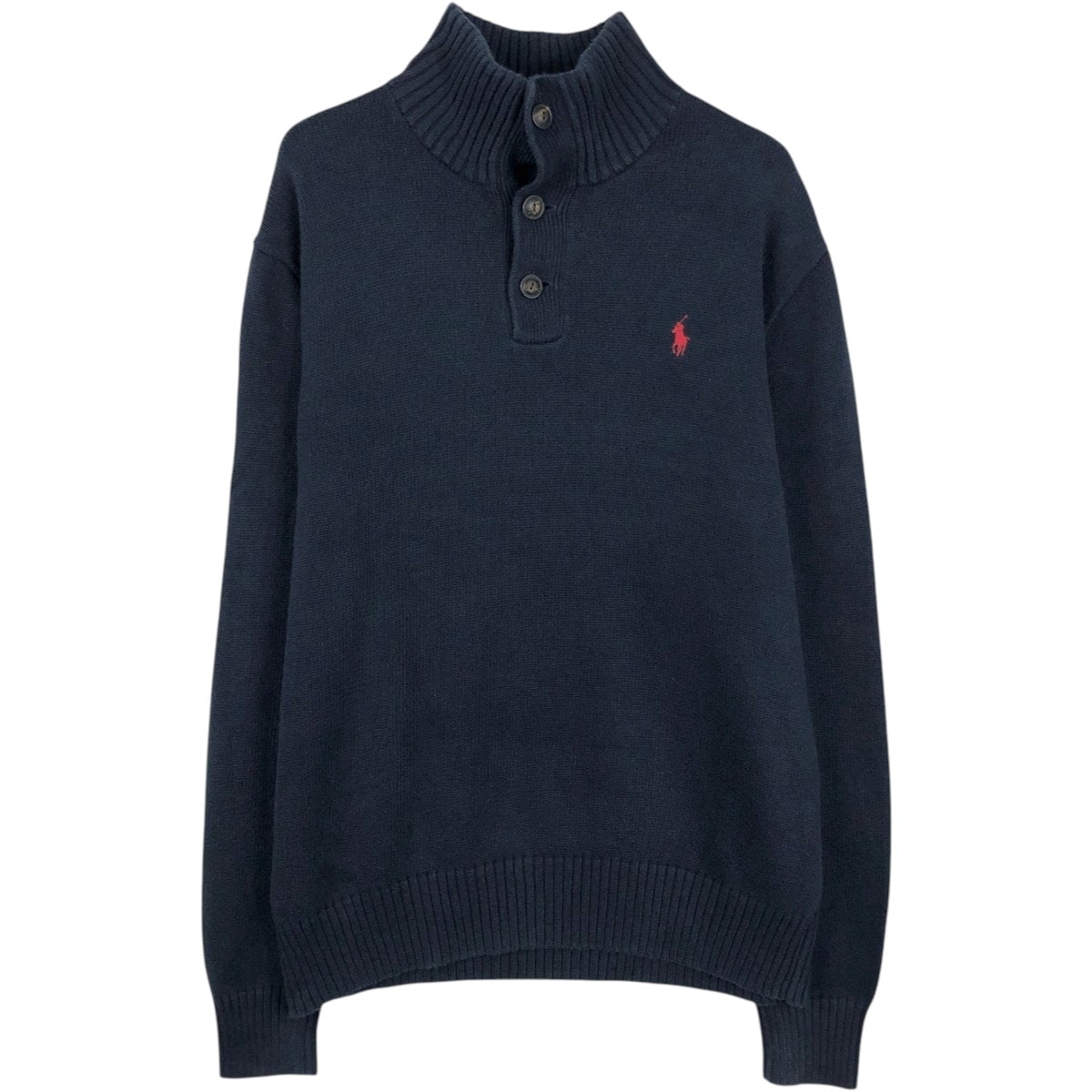 古着 ラルフローレン Ralph Lauren POLO RALPH LAUREN コットンニットハーフボタンセーター メンズL相当/eaa672477