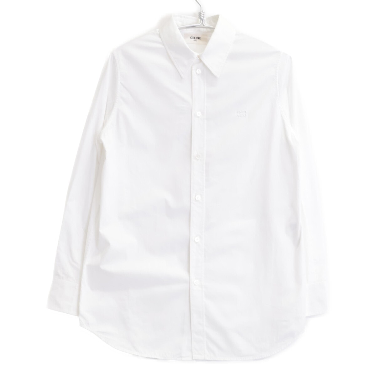 セリーヌ 2C46B091F ホワイト コットン トムボーイシャツ 36
