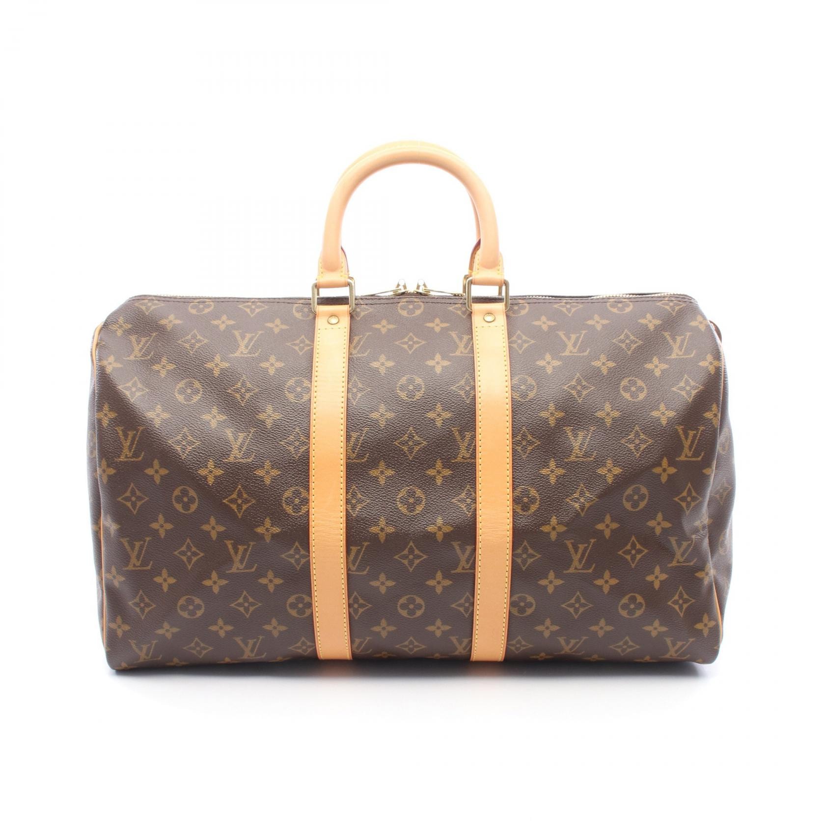 ルイ・ヴィトン LOUIS VUITTON キーポル45 ボストンバッグ バッグ PVCコーティングキャンバス レザー モノグラム メンズ レディース ブラウン系 M41428 【中古】
