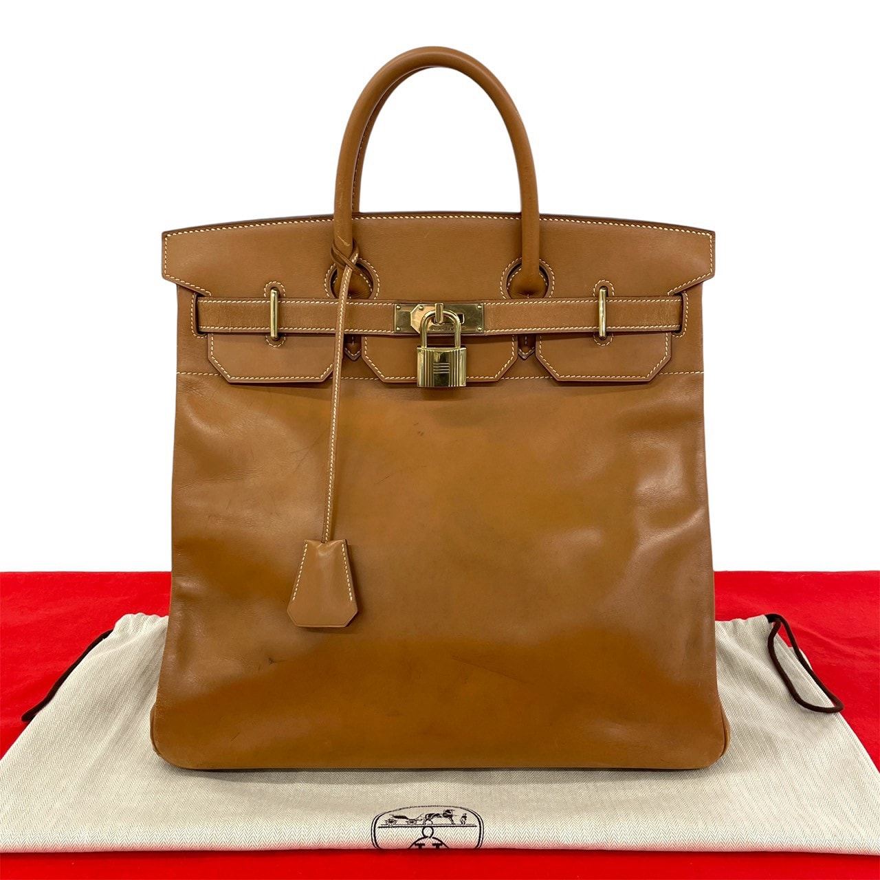 HERMES エルメス オータクロア 40 ヴァッシュ ハンドバッグ ブラウン
 30934
