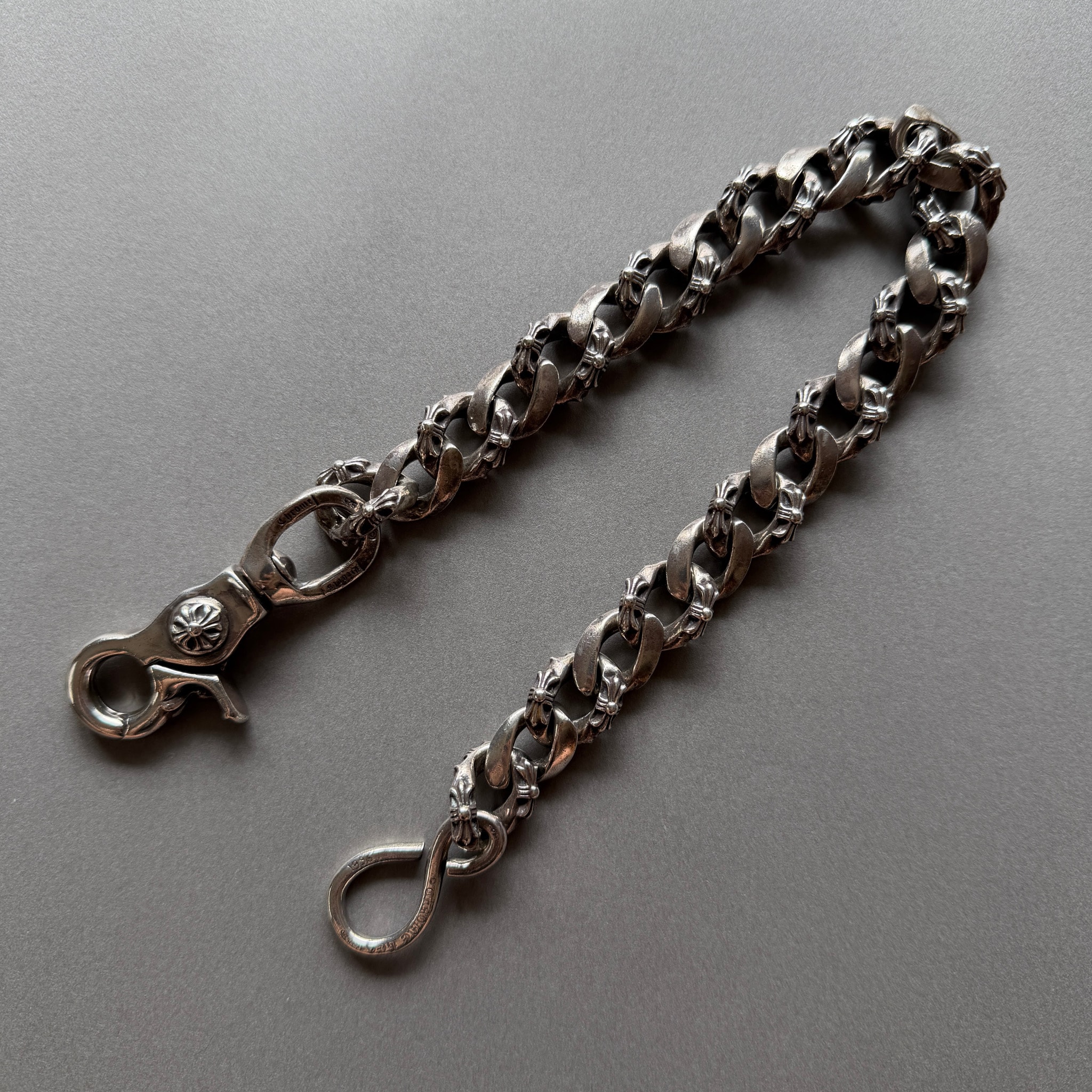 Chrome Hearts Fancy Link 1 Clip Wallet Chain Short "Silver"