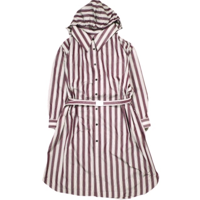 TOGA トーガ 23AW 日本製 STRIPED TAFFETA DRESS ストライプタフタドレス TA32-FH026 36 PURPLE シャツ ワンピース フード コート トップス g24314