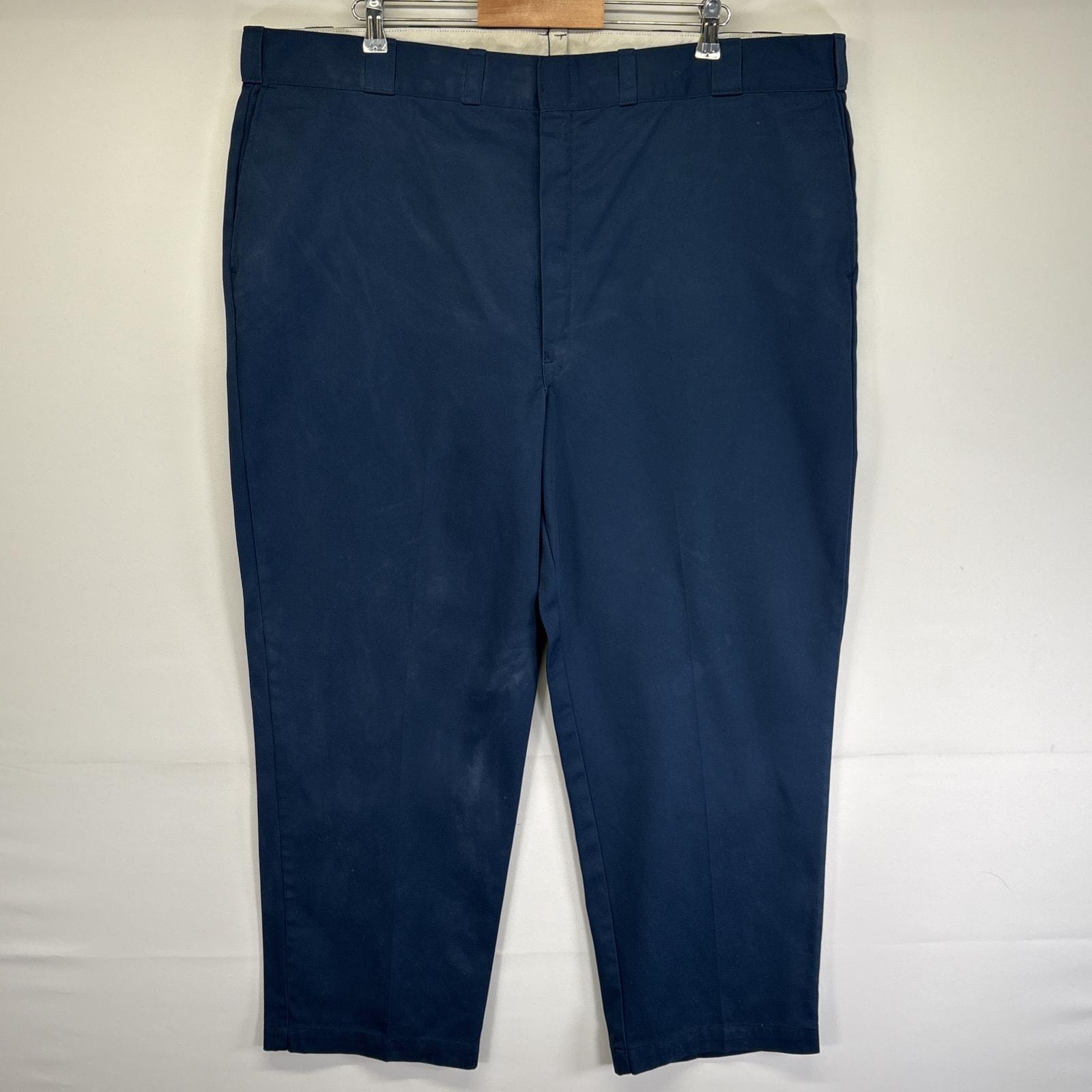 古着 90's/90年代 ディッキーズ Dickies USA製 ワークパンツ ストレート タロンジップ 874 チノパン ジッパーフライ  ネイビー メンズ
