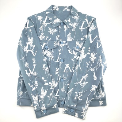 LOUIS VUITTON(ルイ・ヴィトン) リーフ デニム RM222Q デニムジャケット ブルーグレー系×白