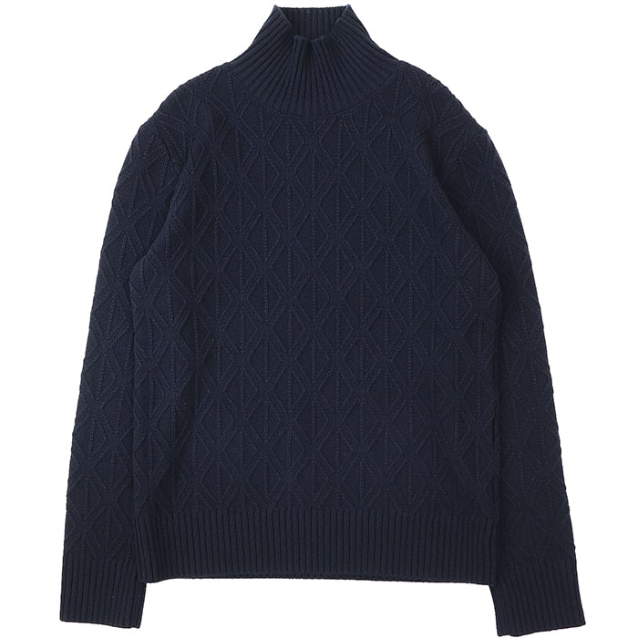 【極美品】Dior ディオール ハイネック ニット サイズ XXS メンズ ミドルゲージ ウール×カシミア トップス ネイビー 紺 イタリア製